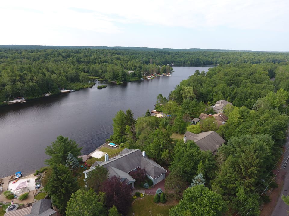 View from behind the house towards the lake!