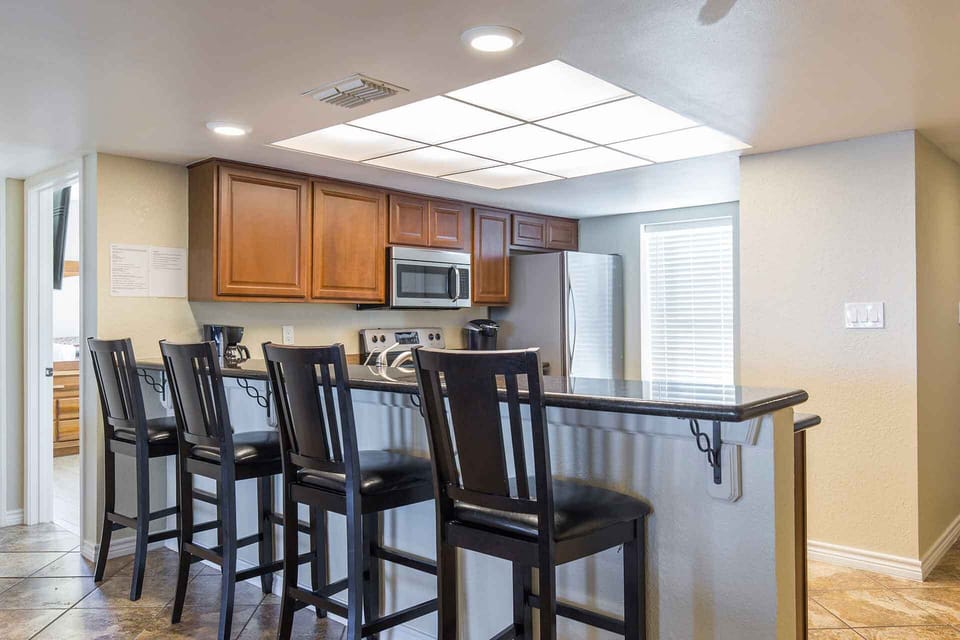 The kitchen is equipped with everything you might need for preparing delicious meals. 