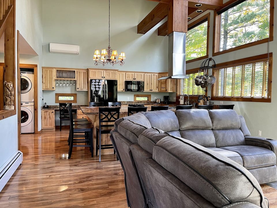Open floor plan makes it easy for family and friends to hang out and easily converse.