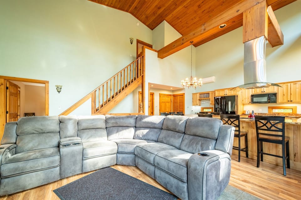Ample, comfortable seating in the open plan living room.
