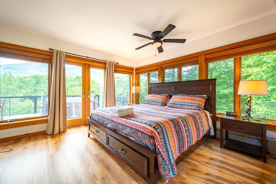Bedroom 1 has french doors leading to the spacious back deck