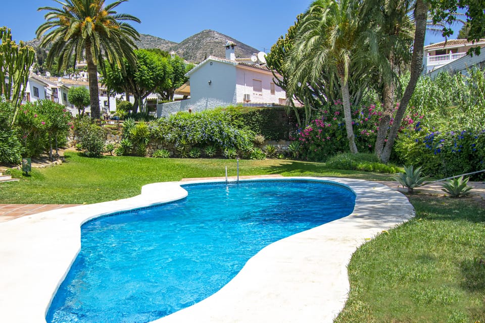 The lovely pool at Mi Jardin open from 1st April to 31st October