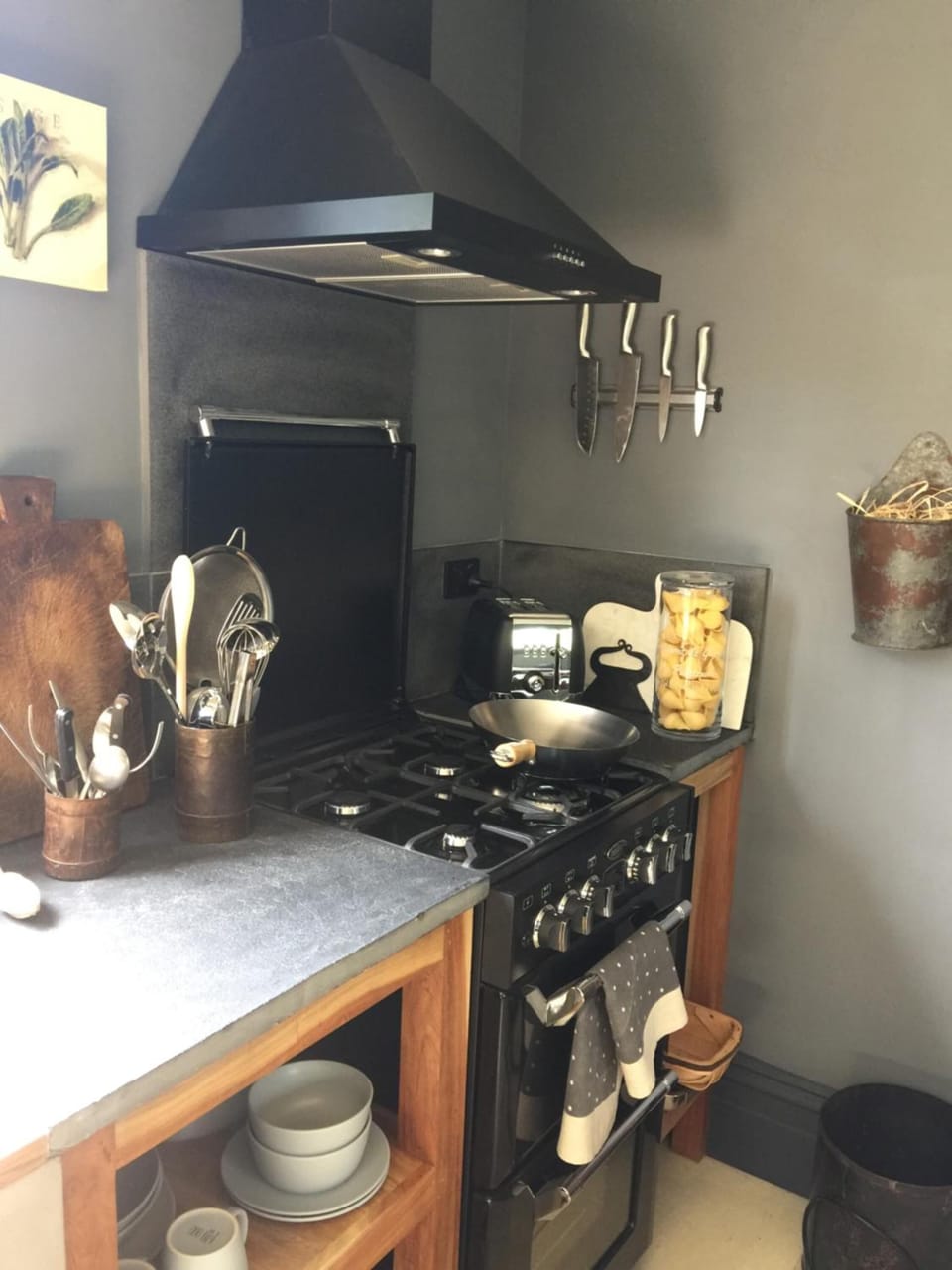 Microwave, oven, stovetop, electric kettle