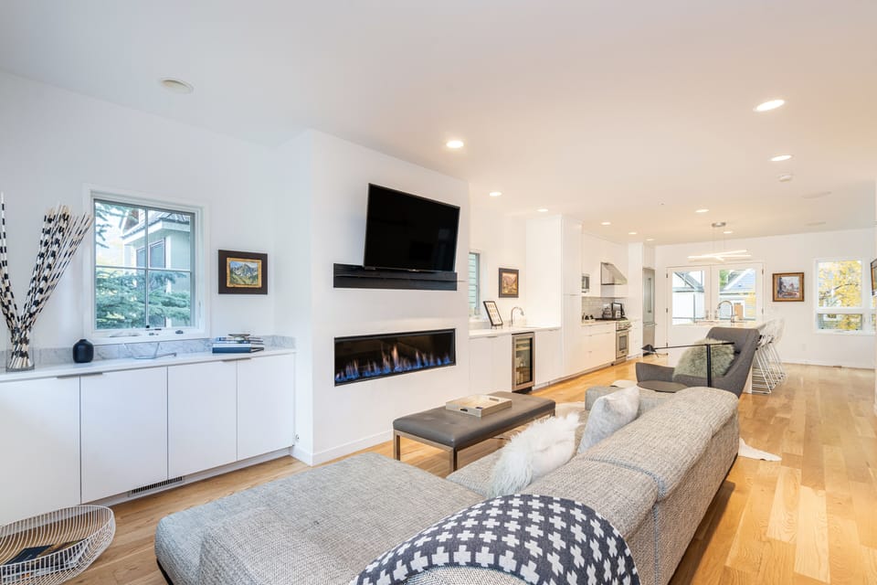 Big cozy couch for a movie night.
