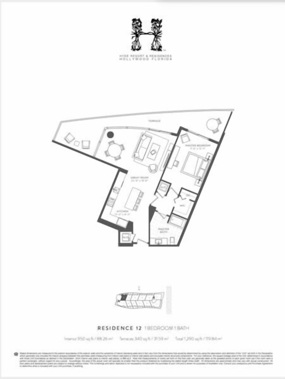 A master Floor Plan with a total of 1290 sqft to enjoy!