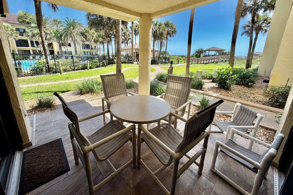 ocean side view/poolside patio
