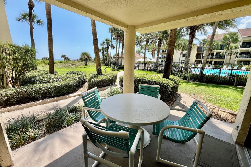ocean side view/poolside patio