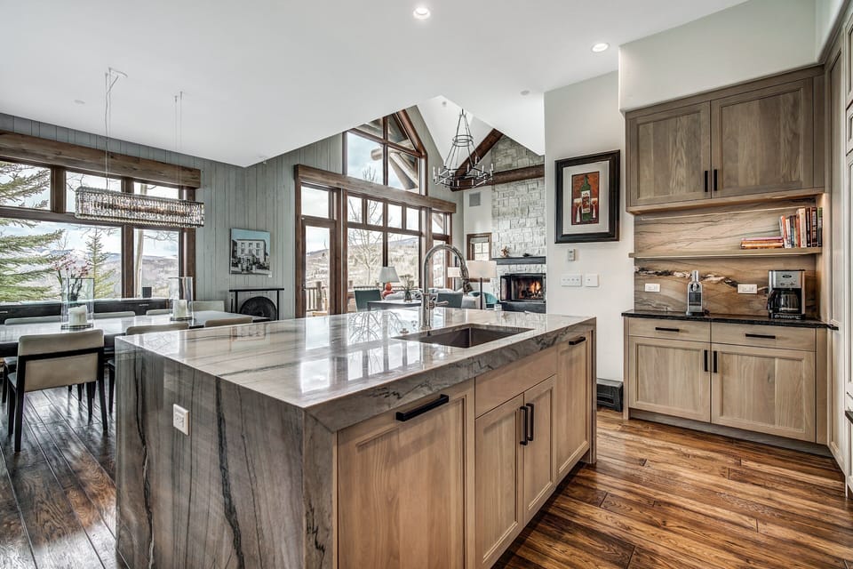 Indoors, Kitchen, Hardwood, Kitchen Island, Floor