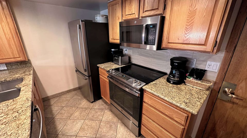 Kitchen with electric appliances