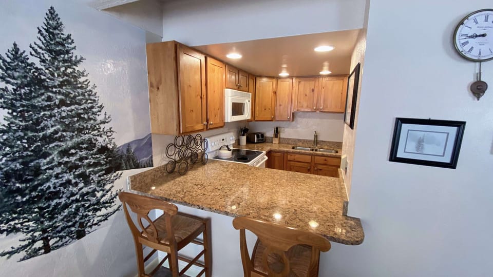 Kitchen with barstools