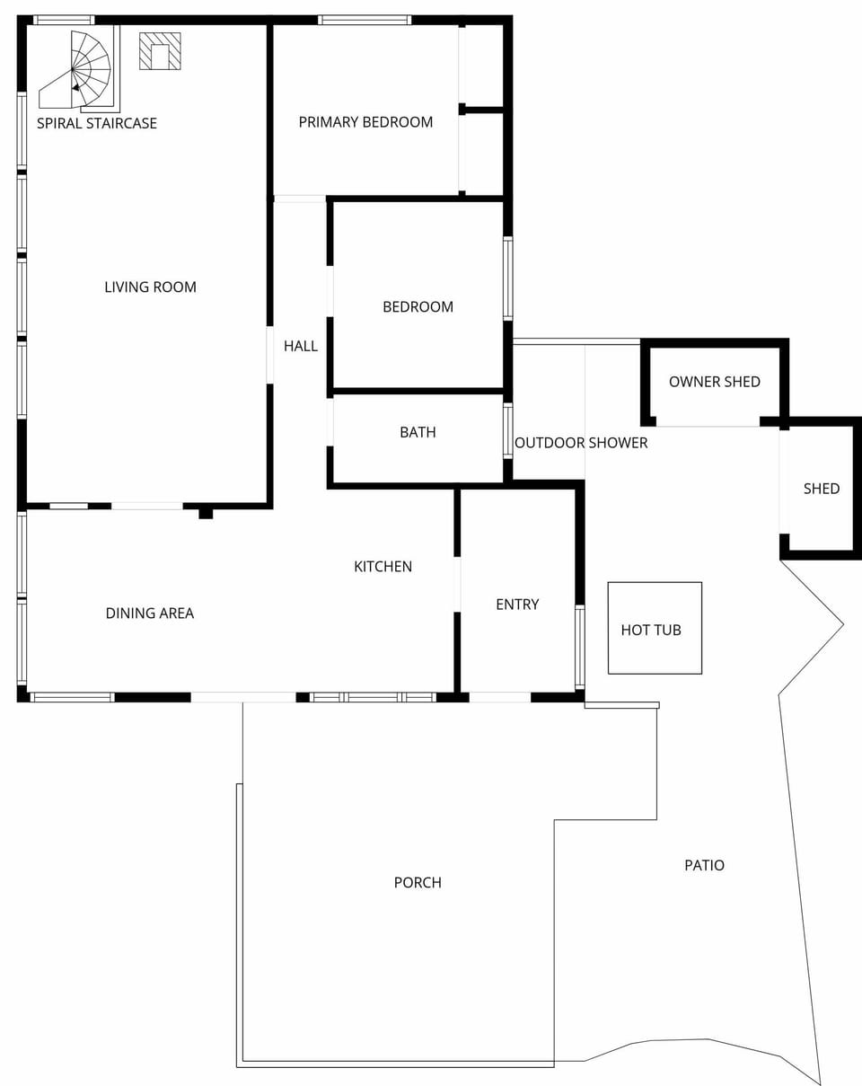 Big Bertha's Floor plan - Main level