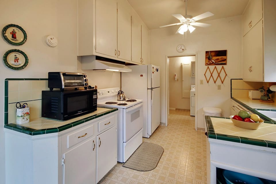 A well-stocked country kitchen.