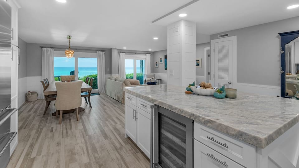 Sand Cliffs 118 Kitchen and Living Area with Gulf View