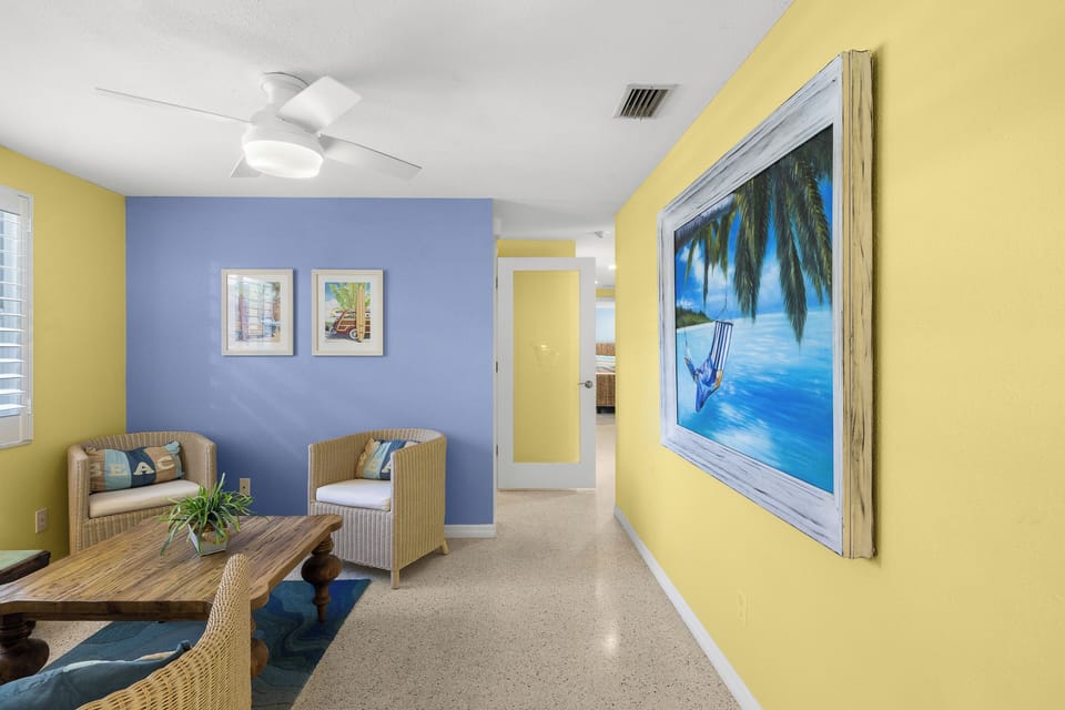 Seating area and hallway