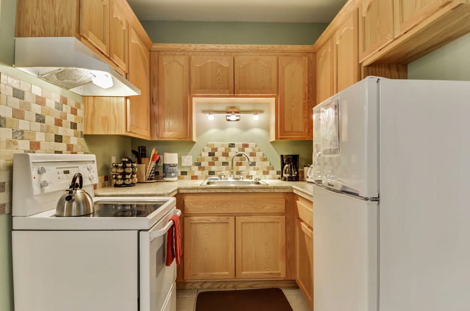 Suite: A second, smaller kitchen has all the basics and, of course, coffee making.