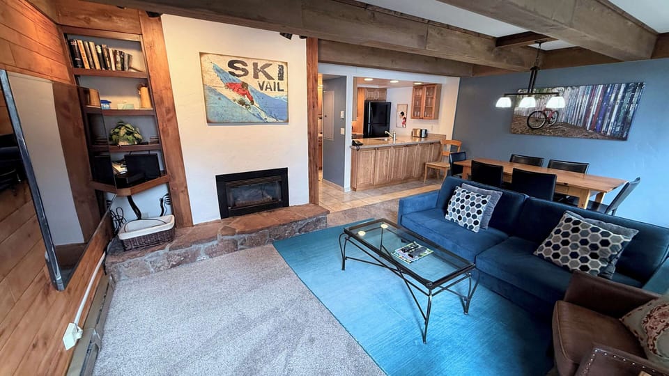 Living area with gas fireplace
