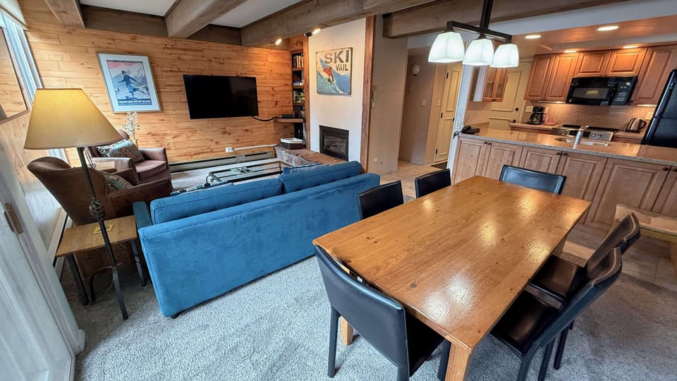 Dining table seats up to 6 people
