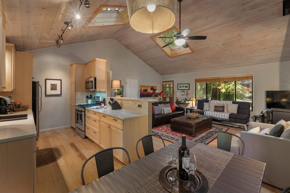 Open living space. cozy in the winter and cool in the summer