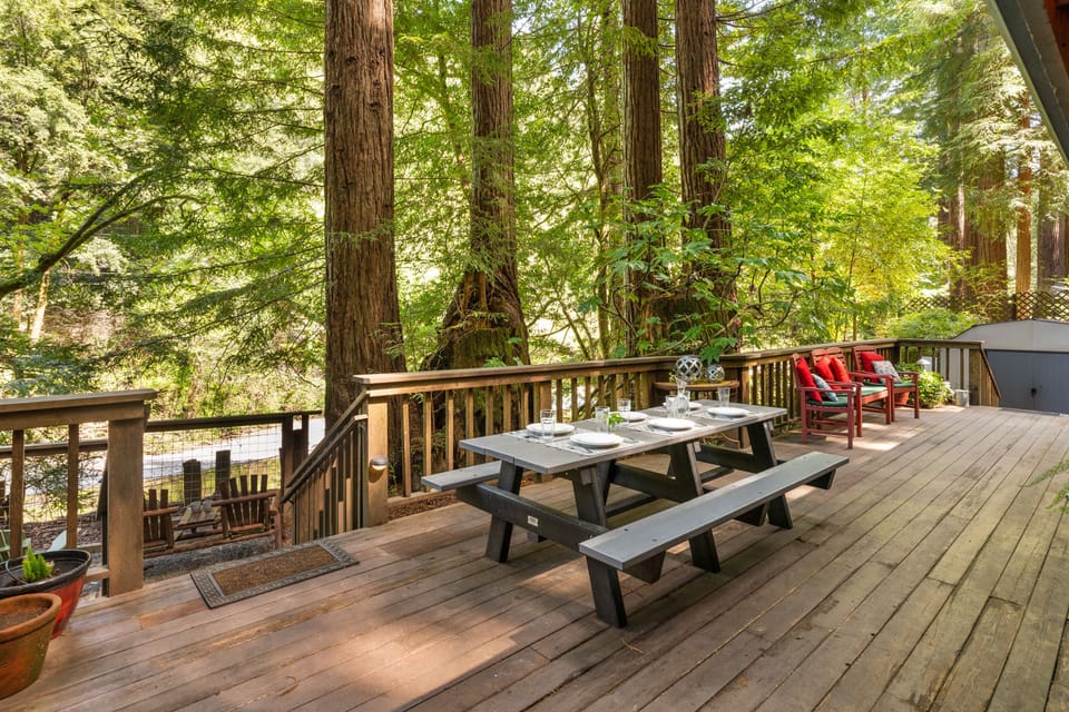 Back deck overlooking Austin Creek