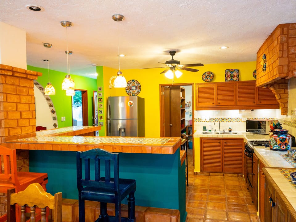 No cut  corners here - Large kitchen and full size fridge.
