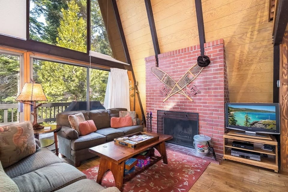 Fireplace and flat screen TV in living room