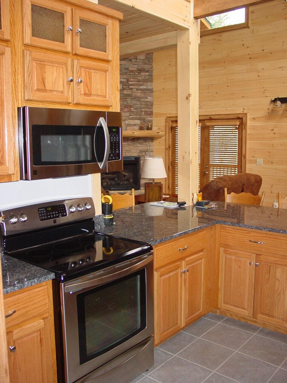 As you enjoy your time in the fully furnished kitchen you can also enjoy family time, the kitchen is open to family room and dining area so you can enjoy visiting with your family and friends.
