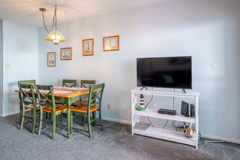Open Living-Dining-Kitchen with new TV