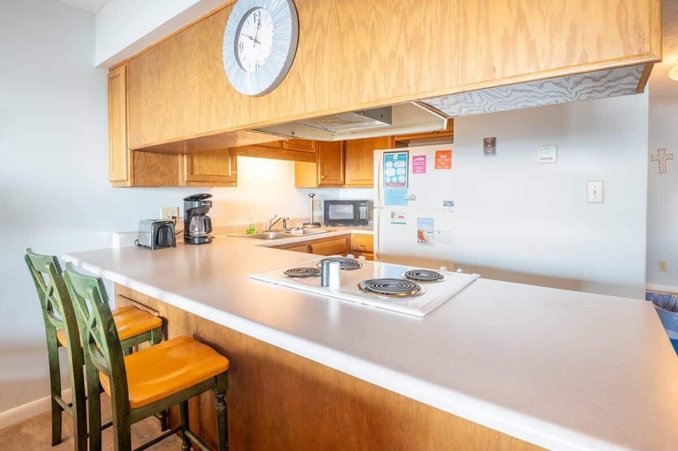 Kitchen with seating for two at the island