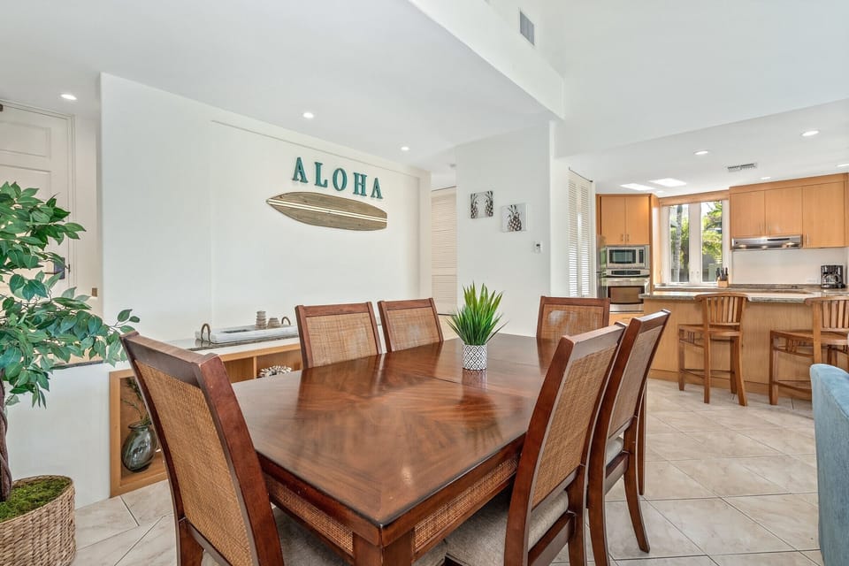 Dine together inside and enjoy the central air. 