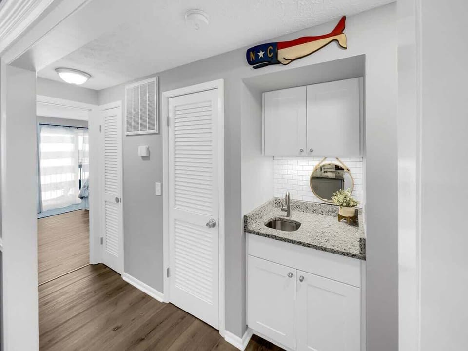 Wet Bar And Bedroom Hallway