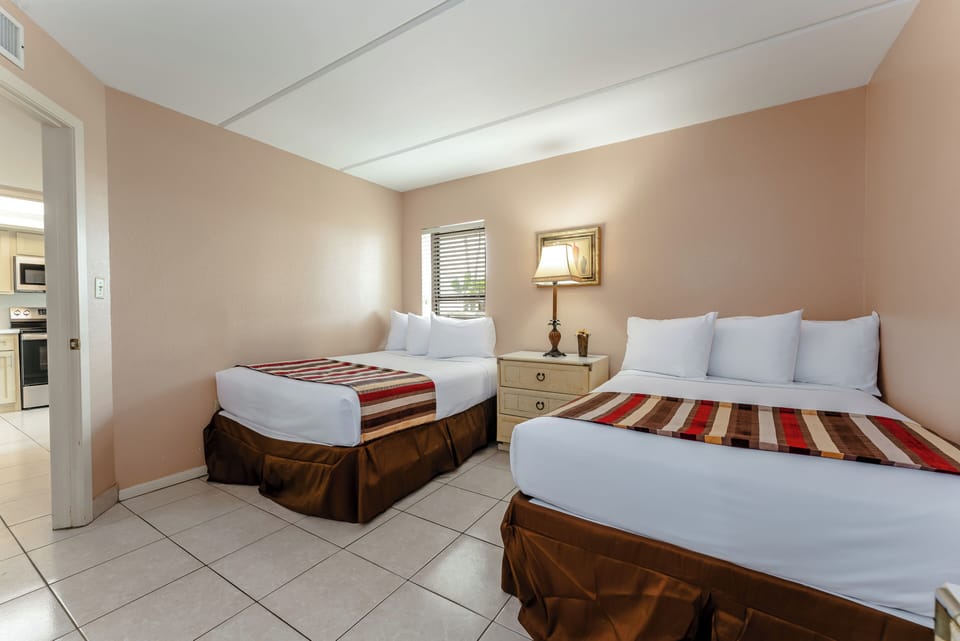 The guest room is perfect for a family or the kids in the group!