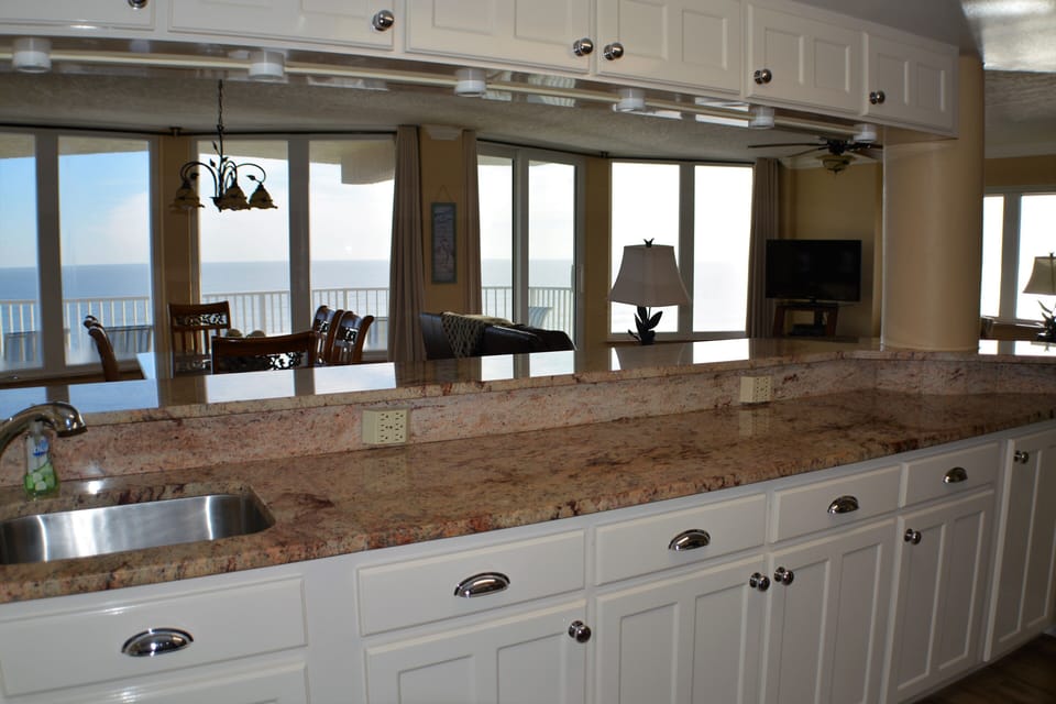 Updated kitchen with ocean views