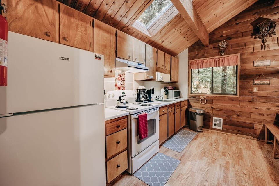 Indoors, Hardwood, Stained Wood, Refrigerator, Kitchen