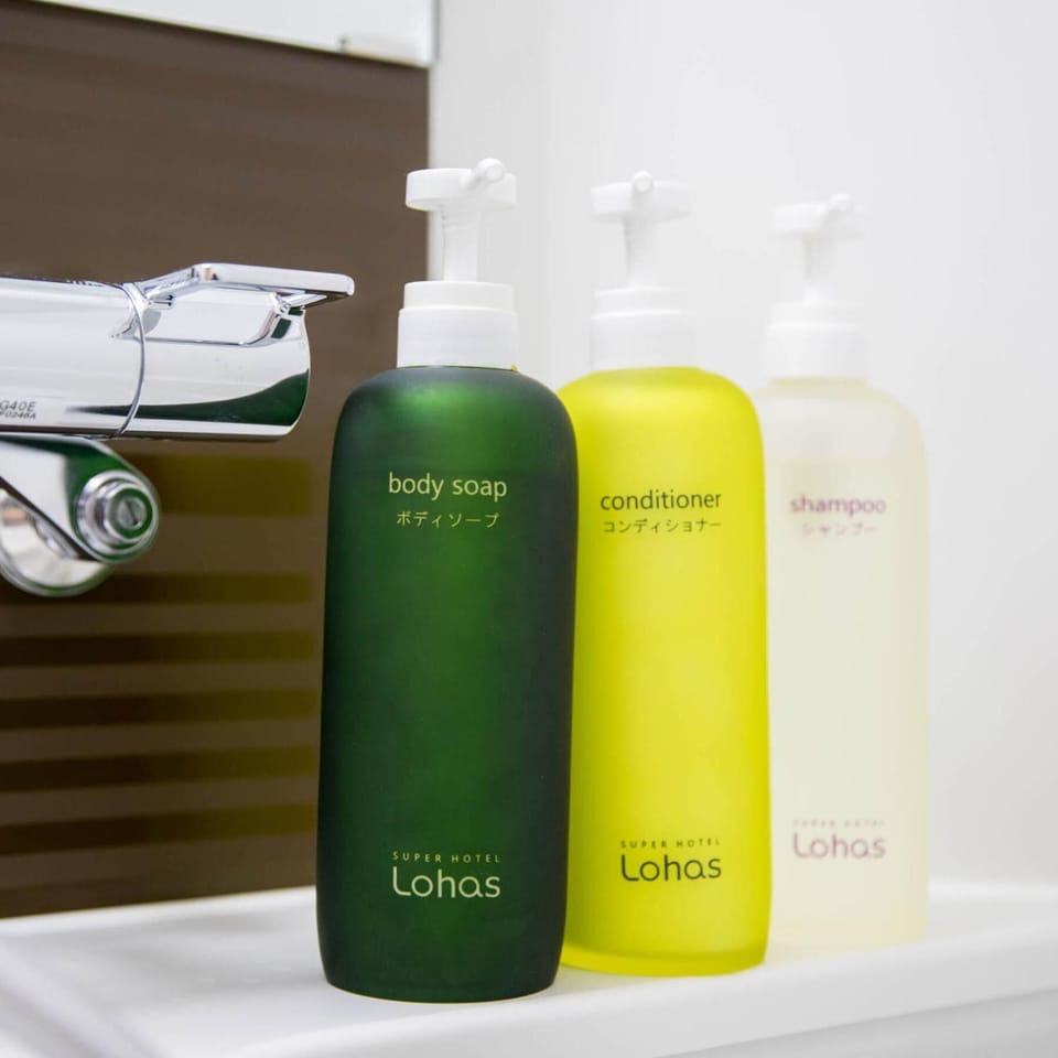 Combined shower/tub, free toiletries, hair dryer, slippers