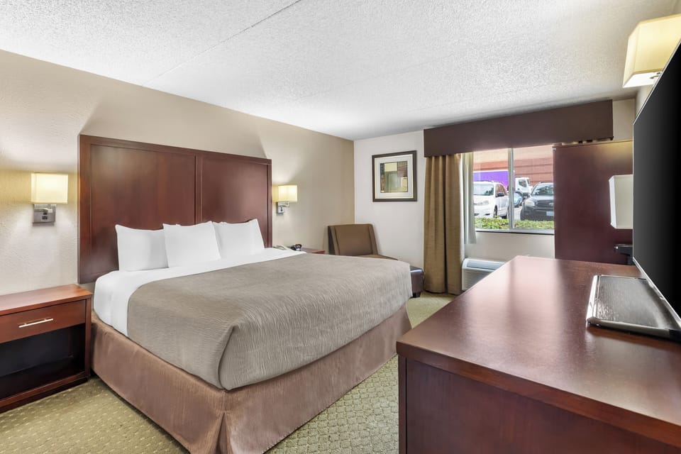 Room, 1 King Bed, Non Smoking | Desk, blackout drapes, soundproofing, iron/ironing board