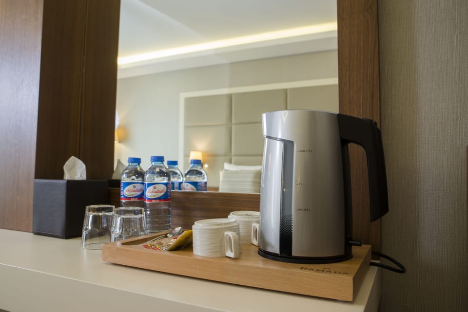 Hypo-allergenic bedding, minibar, in-room safe, desk