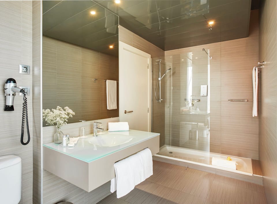 Free toiletries, hair dryer, bidet, towels