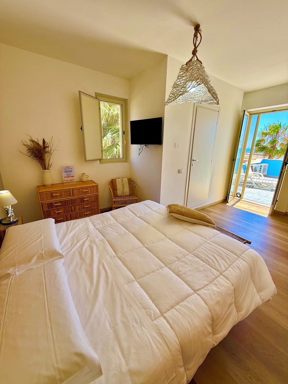 Superior Double Room, 1 Queen Bed, Terrace, Sea View | Frette Italian sheets, premium bedding, down comforters