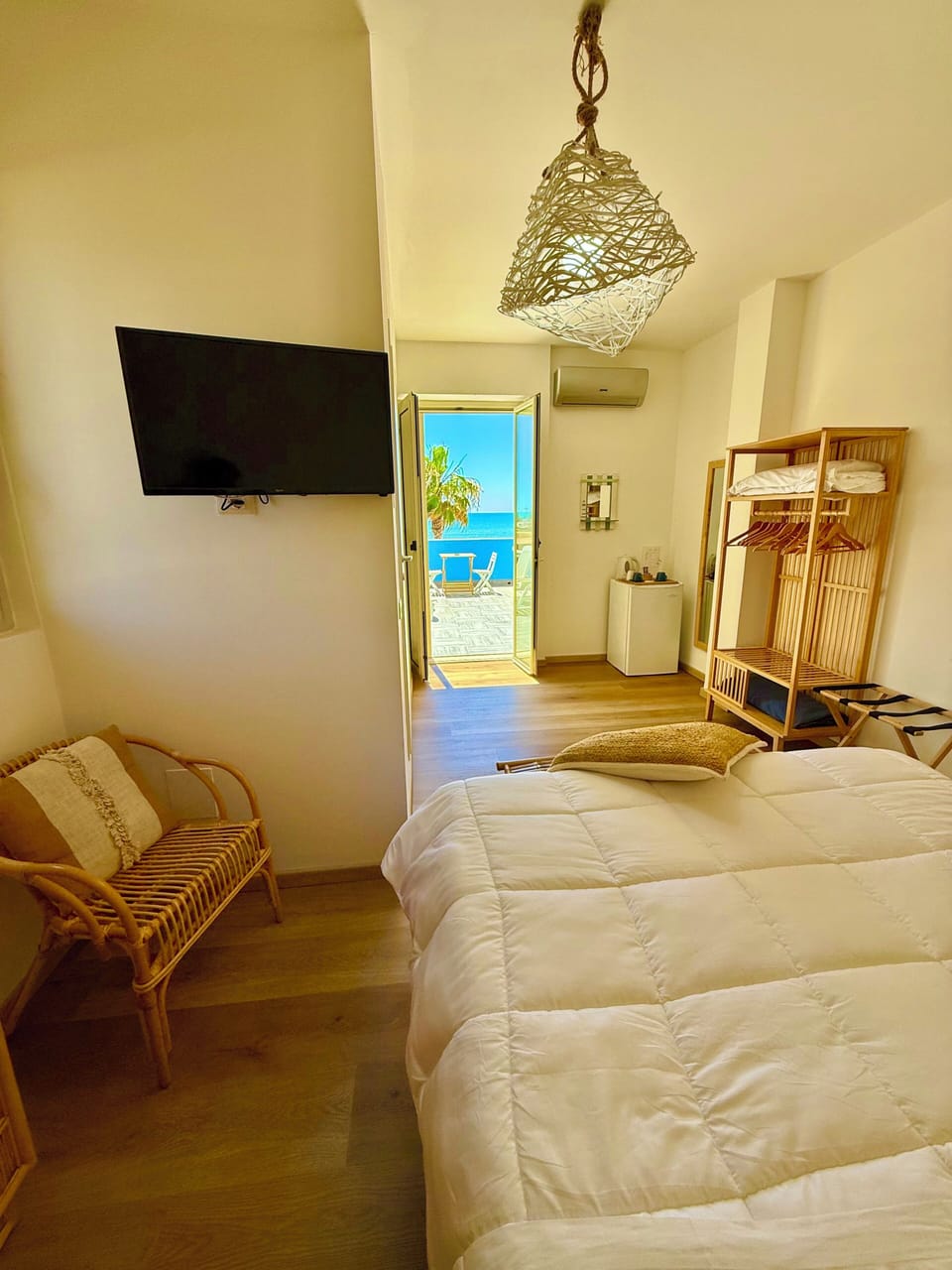 Superior Double Room, 1 Queen Bed, Terrace, Sea View | Frette Italian sheets, premium bedding, down comforters