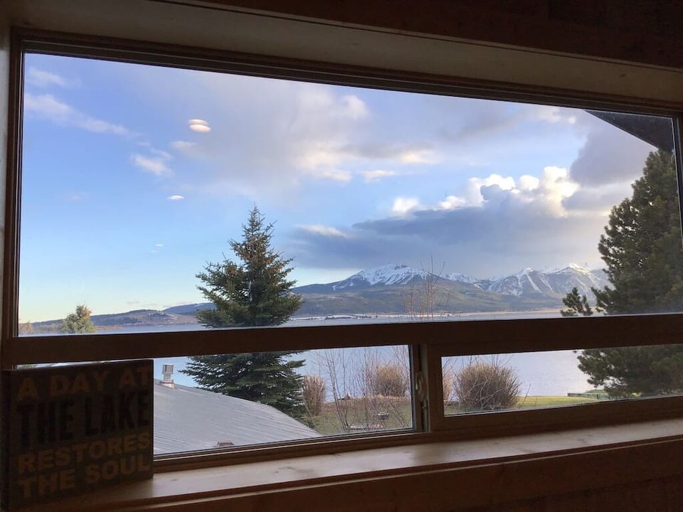 A peek to the Sawtelle Mountains from the Entertainment Room upstairs