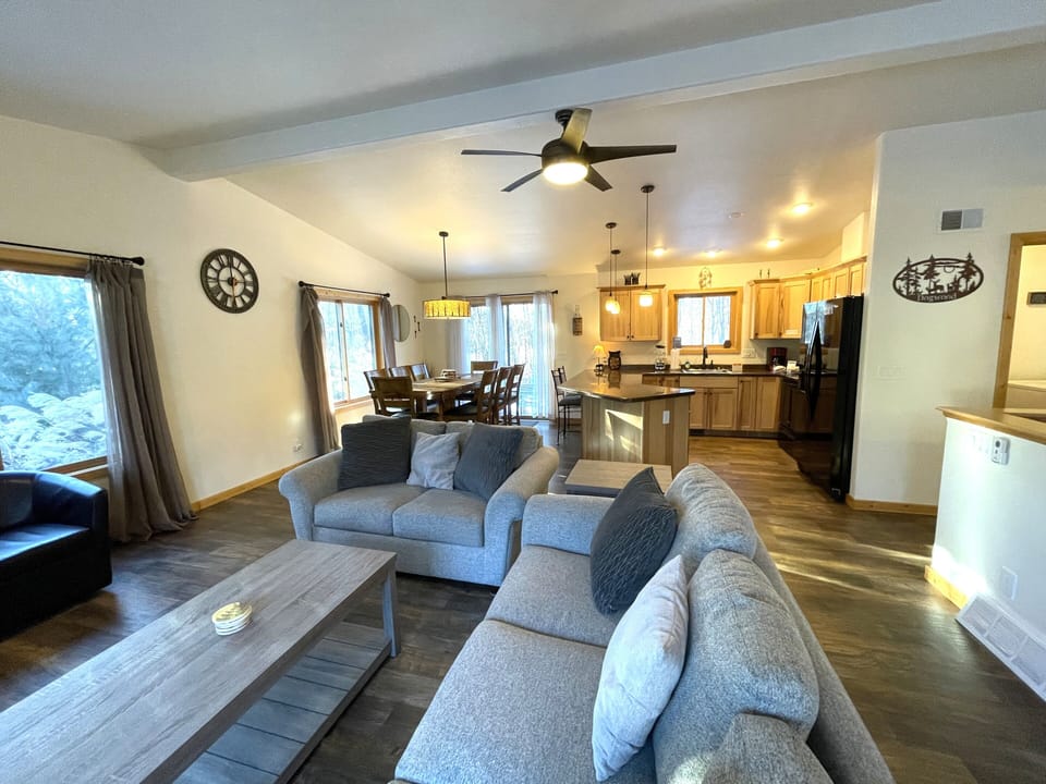 Living Room with Cozy Seating, TV & Fireplace