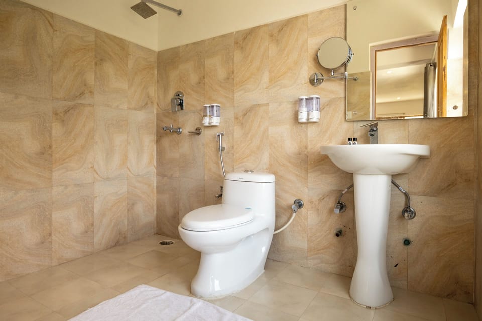 Family Room, Multiple Beds, Balcony, Mountain View | Bathroom | Shower, free toiletries, slippers, towels