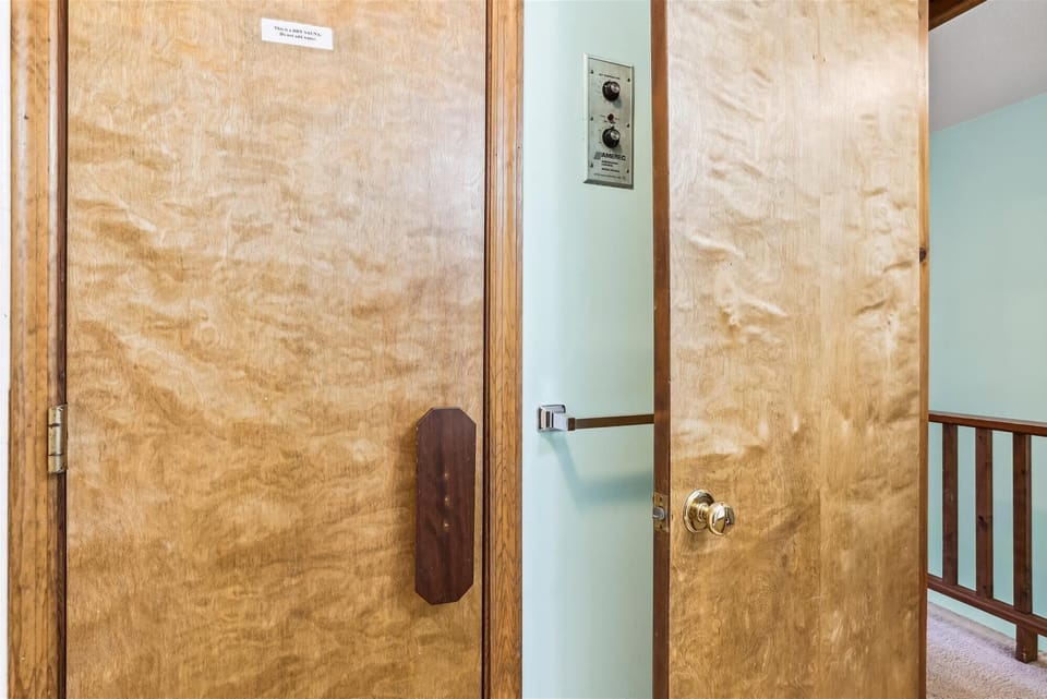 Door to the sauna.