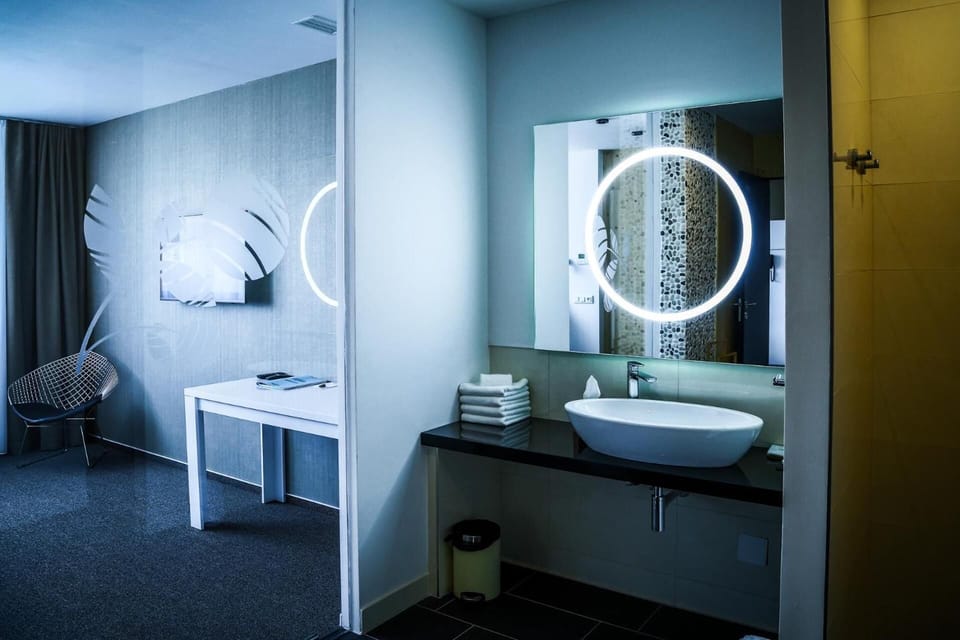 Shower, free toiletries, hair dryer, bathrobes