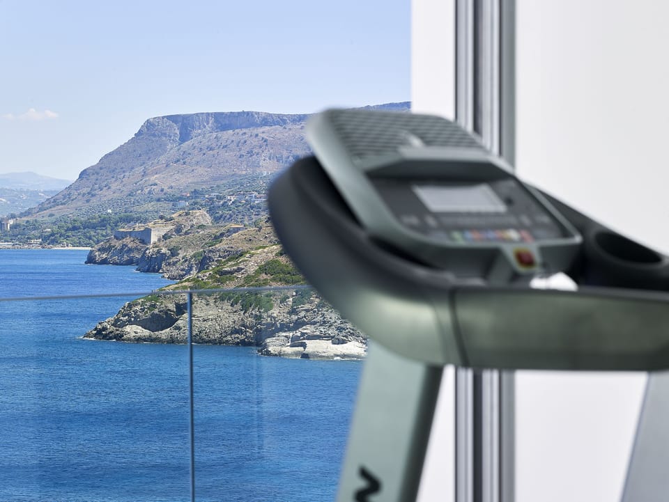 Private gym with sea view