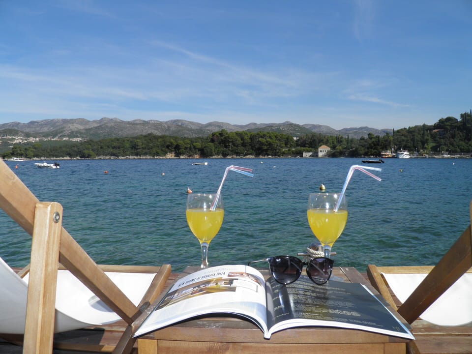 Deck chairs with the stunning sea view