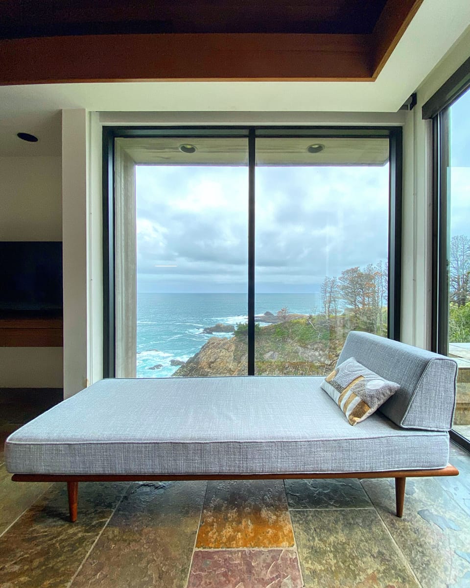 A taste of the views from bed & a lounging spot along the coast