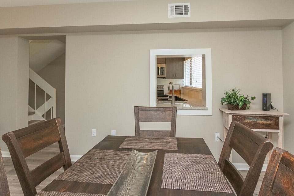 Dining Room - Beautiful wood dining table seats 6 .