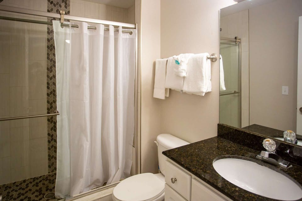 Large walk-in shower in guest bathroom