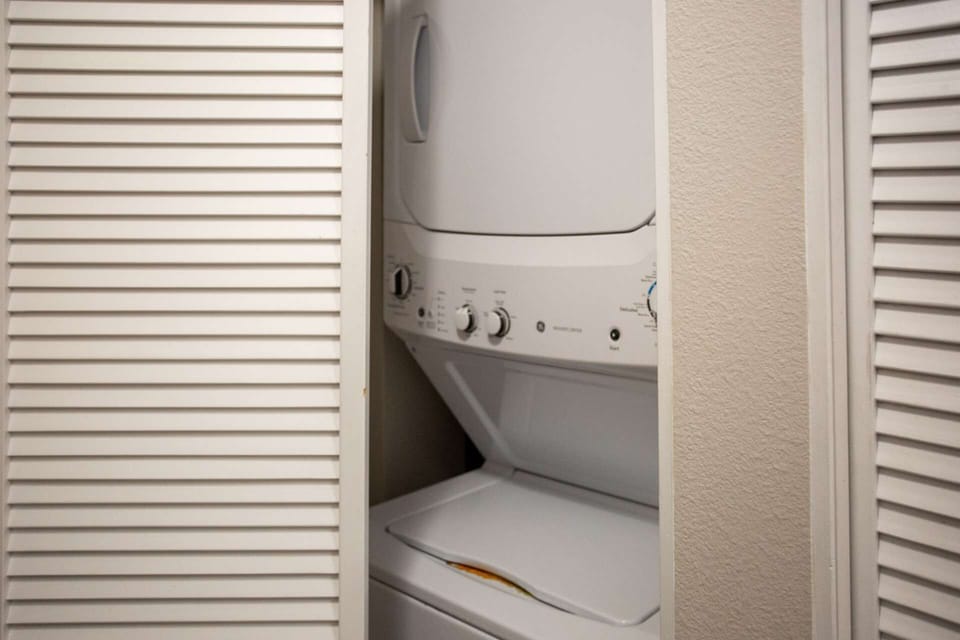 Washer and dryer in the unit.